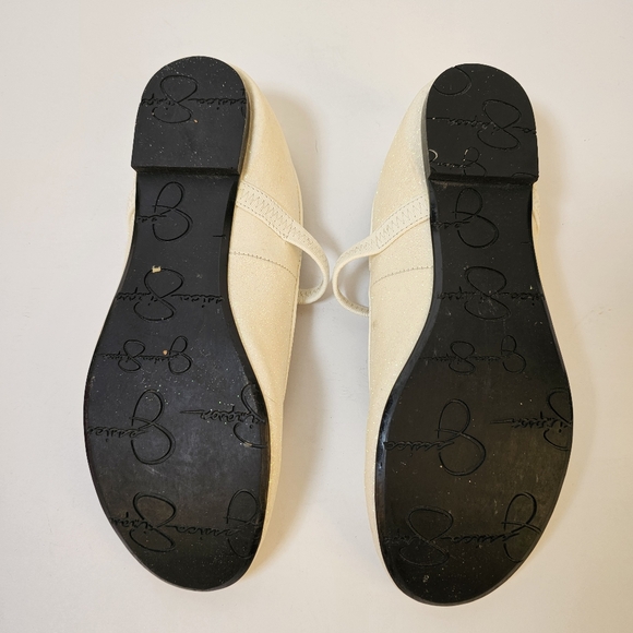 Jessica Simpson white sparkle manmade ballerina flats girls size 3M US - Picture 2 of 7